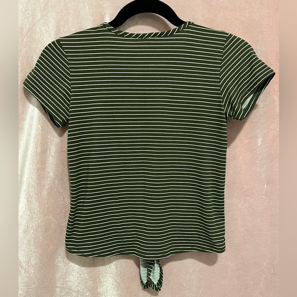 Stripped Soft Tie Up Tee - Picture 2 of 2
